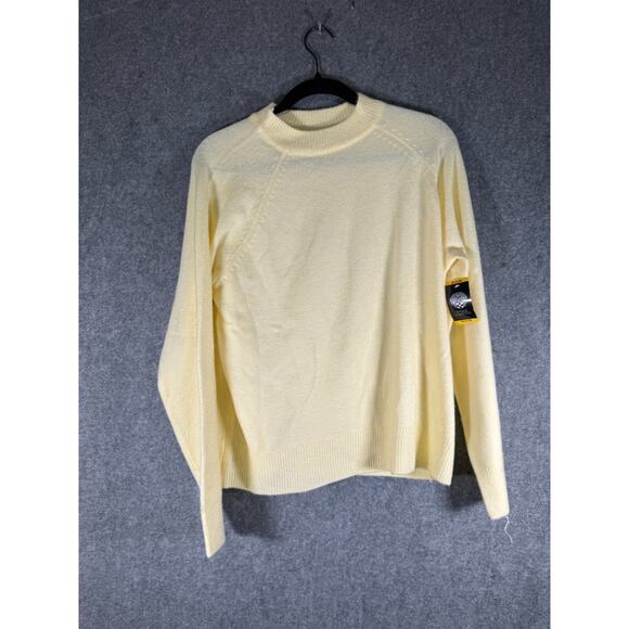 Vince‎ Camuto Sweater Women M Long Sleeve Mock Neck Yellow Minimalist Quiet Lux - Picture 1 of 8